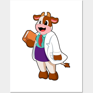 Cow as Nurse with Book Posters and Art